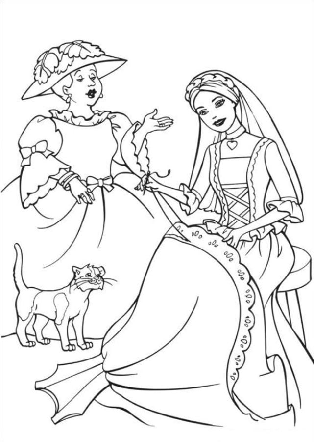 Coloring pages: Barbie as the Princess and the Pauper