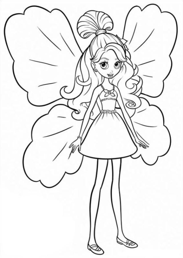 Coloring pages: Barbie Thumbelina 10