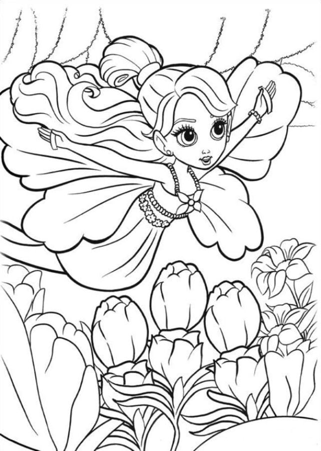 Coloring pages: Barbie Thumbelina 2