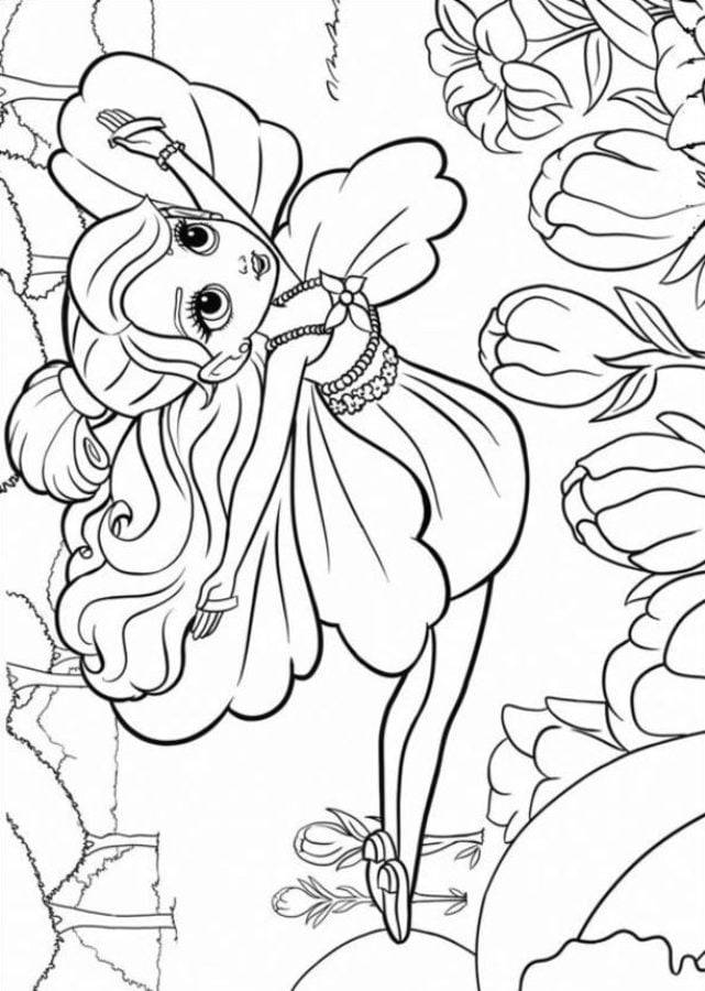 Coloring pages: Barbie Thumbelina 9