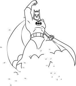 Connect the dots: Batman, printable for kids & adults, free