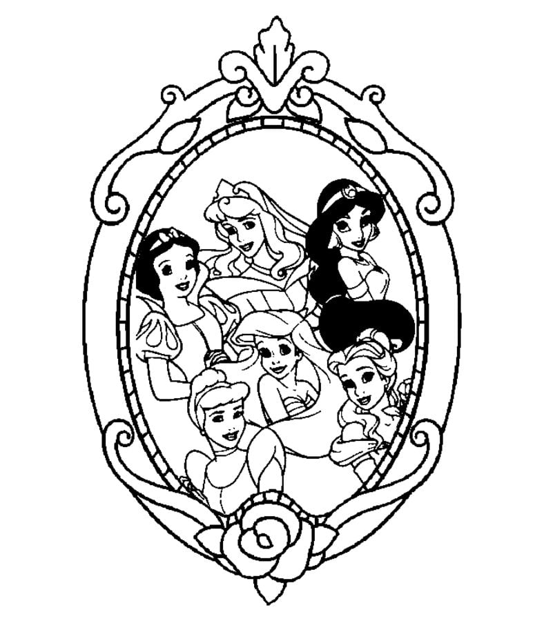 Ausmalbilder: Disney Prinzessinnen