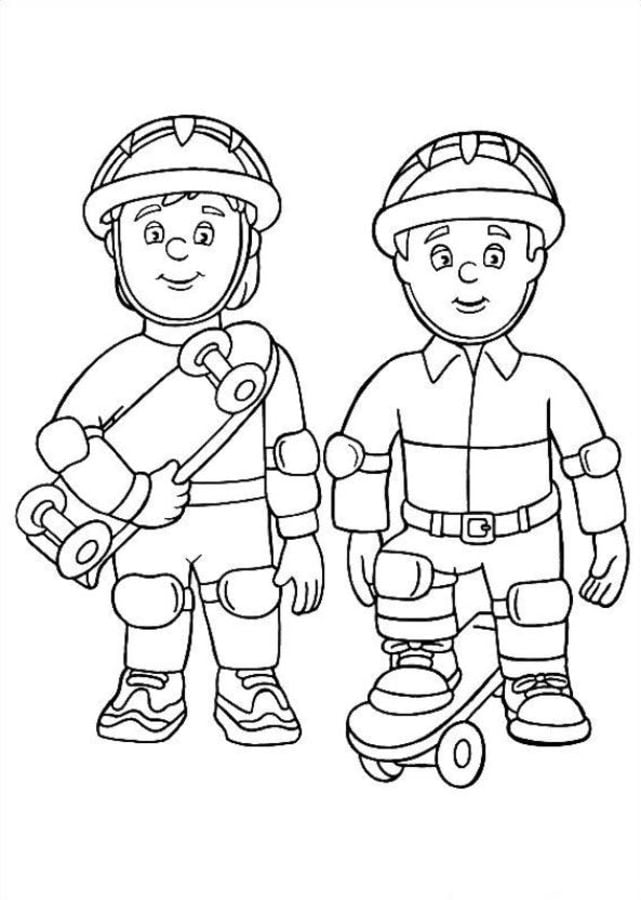Download Coloring pages: Coloring pages: Fireman Sam, printable for kids & adults, free