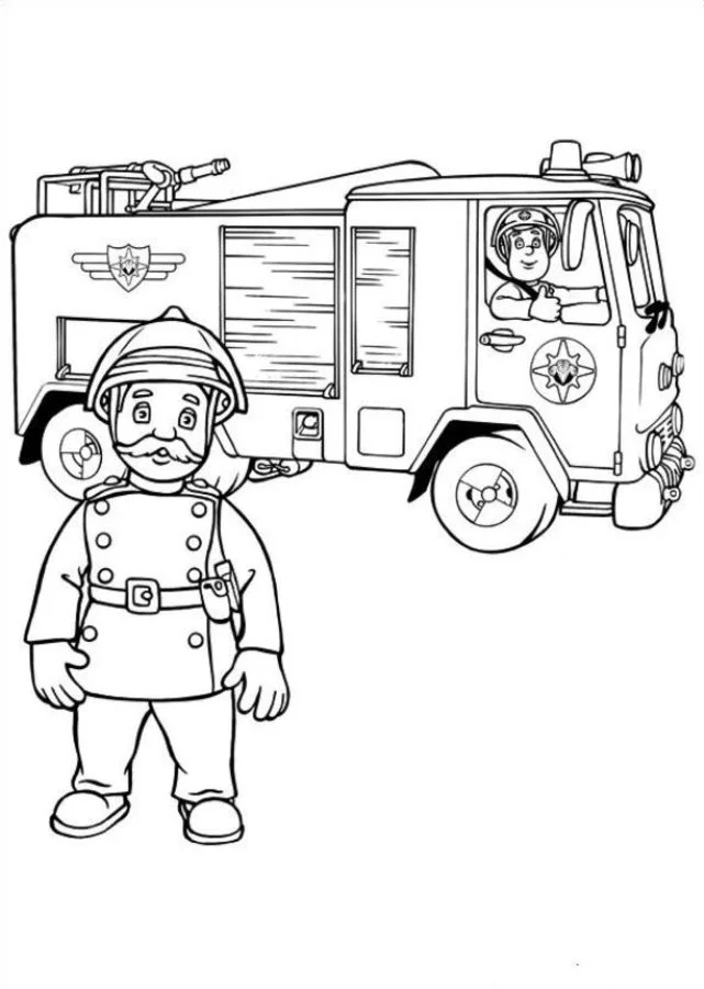 Ausmalbilder: Feuerwehrmann Sam 6