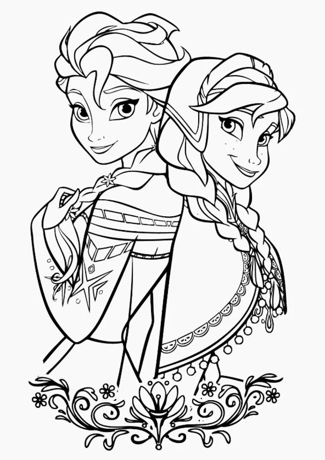 Dibujos para colorear: Frozen: Anna y Elsa 10