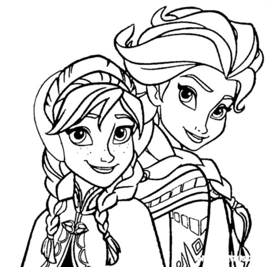 Ausmalbilder Eiskönigin Anna und Elsa zum ausdrucken, kostenlos ...