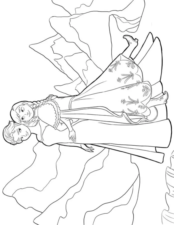 Dibujos para colorear: Frozen: Anna y Elsa 7