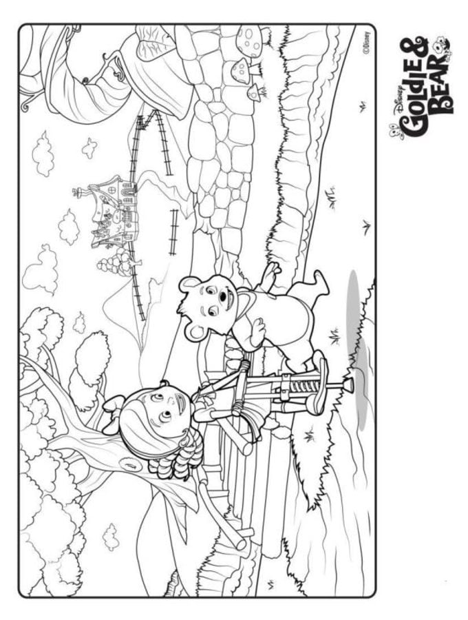 Coloring pages: Goldie & Bear 4