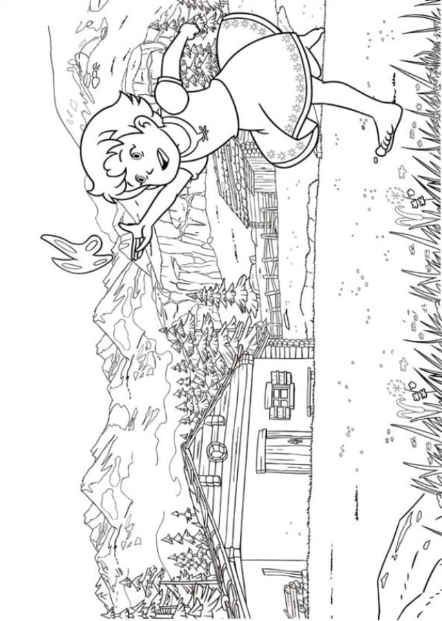 Coloring pages: Heidi, Girl of the Alps, printable for kids & adults, free