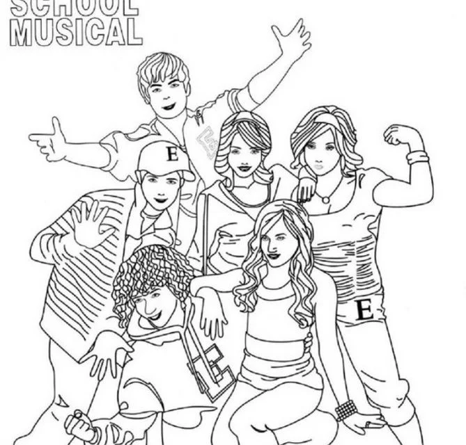 Coloring pages: High School Musical, printable for kids & adults, free