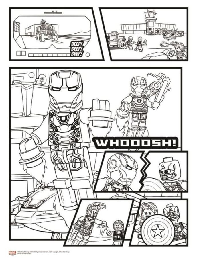 Avengers Lego Colouring Pictures