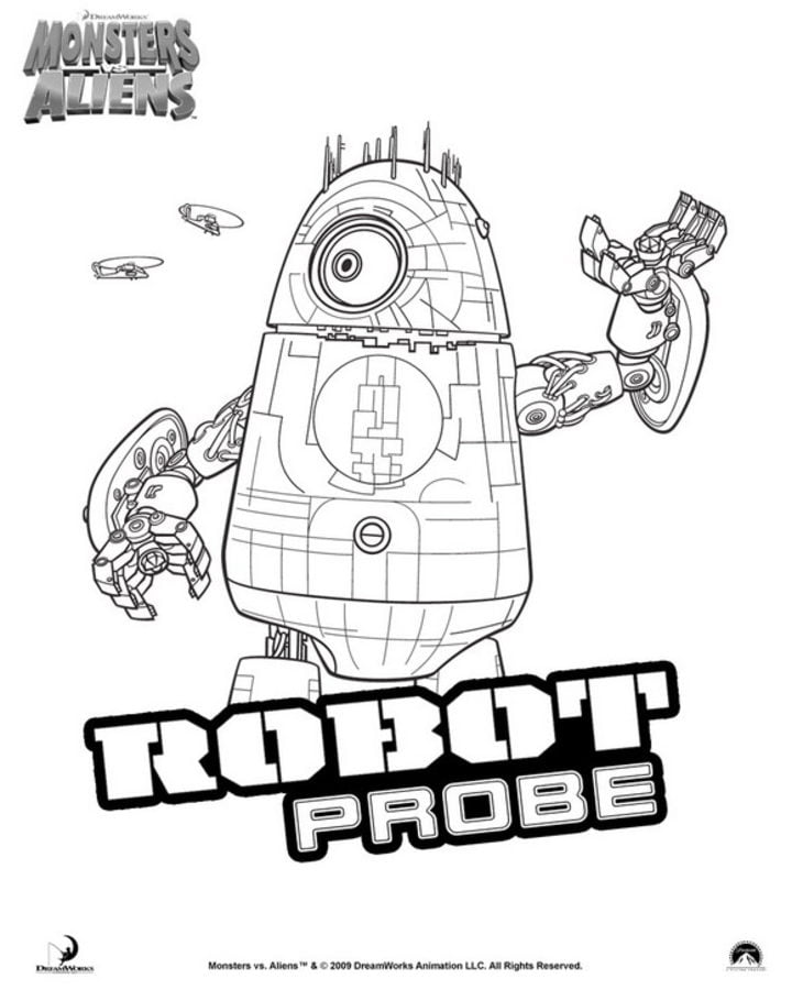 Coloring pages: Monsters vs. Aliens