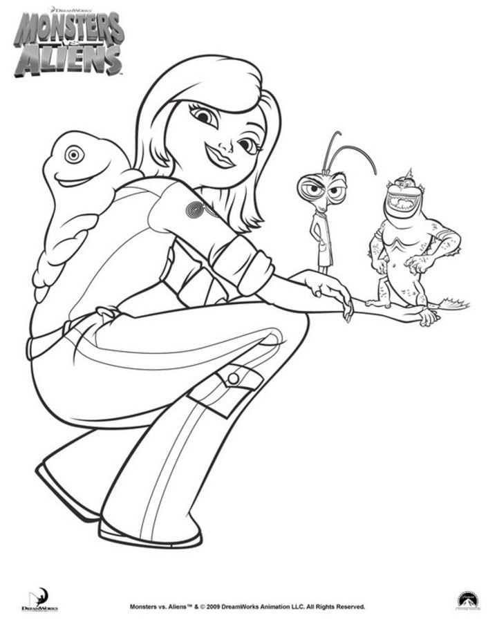 Coloring pages: Monsters vs. Aliens