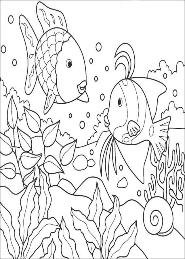 Coloring pages: Rainbow Fish 10