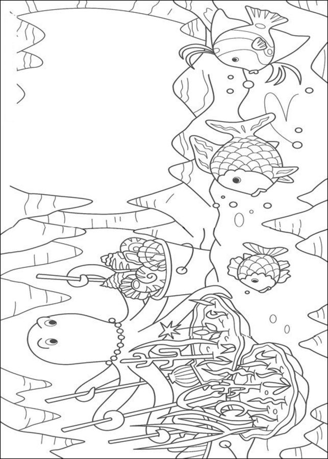 Coloring pages: Rainbow Fish 2