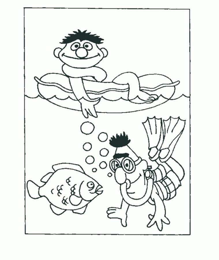Coloring pages: Bert and Ernie