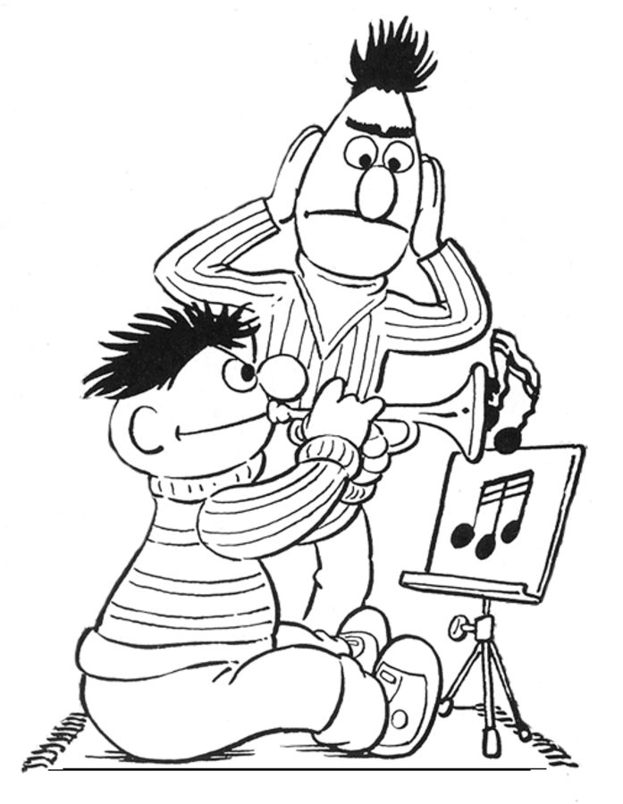 Ausmalbilder: Ernie und Bert