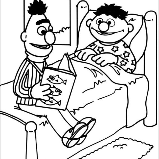 Dibujos para colorear: Bert y Ernie