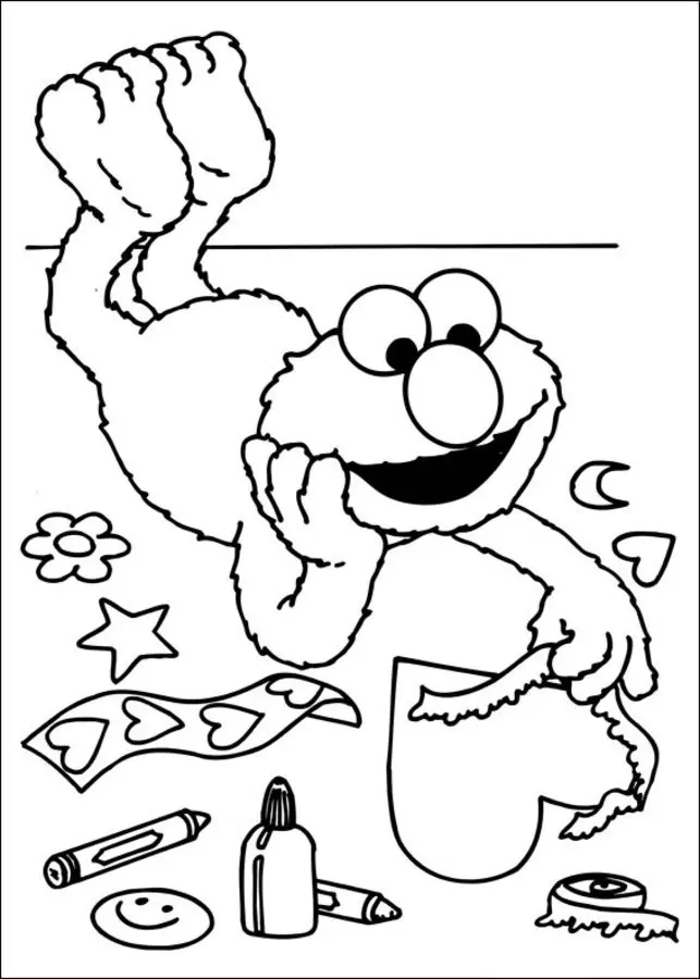 elmo valentines day coloring pages