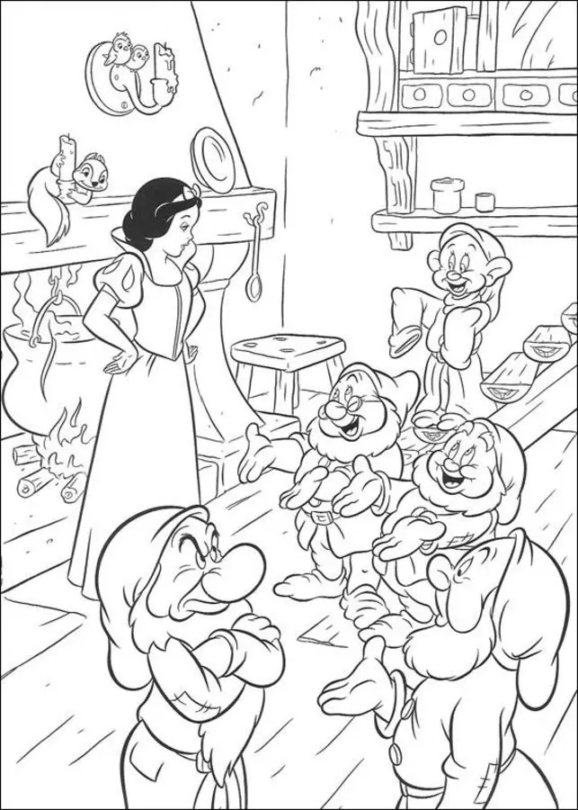 Coloriages: Blanche-Neige 10