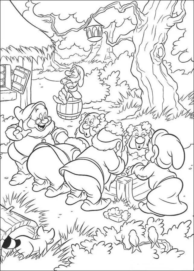 Coloriages: Blanche-Neige 3