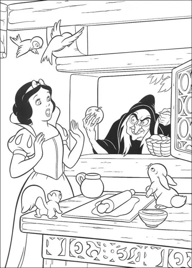 Coloriages: Blanche-Neige 9