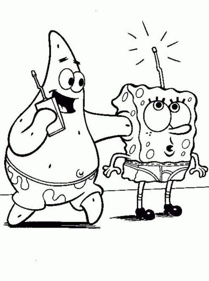 Kolorowanki: SpongeBob Kanciastoporty