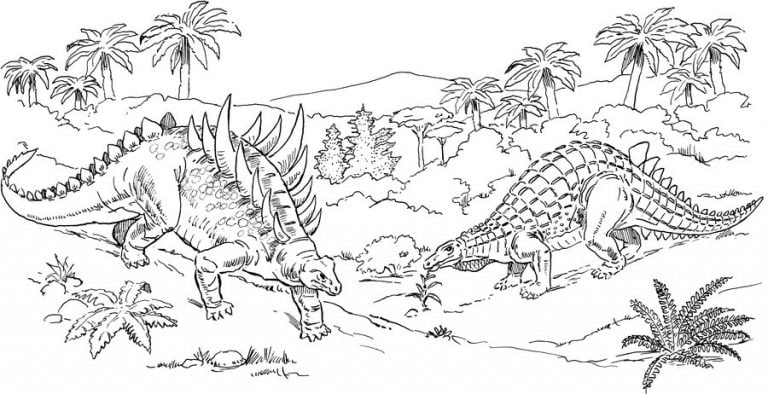 Ausmalbilder: Ankylosaurus zum ausdrucken, kostenlos, für Kinder und