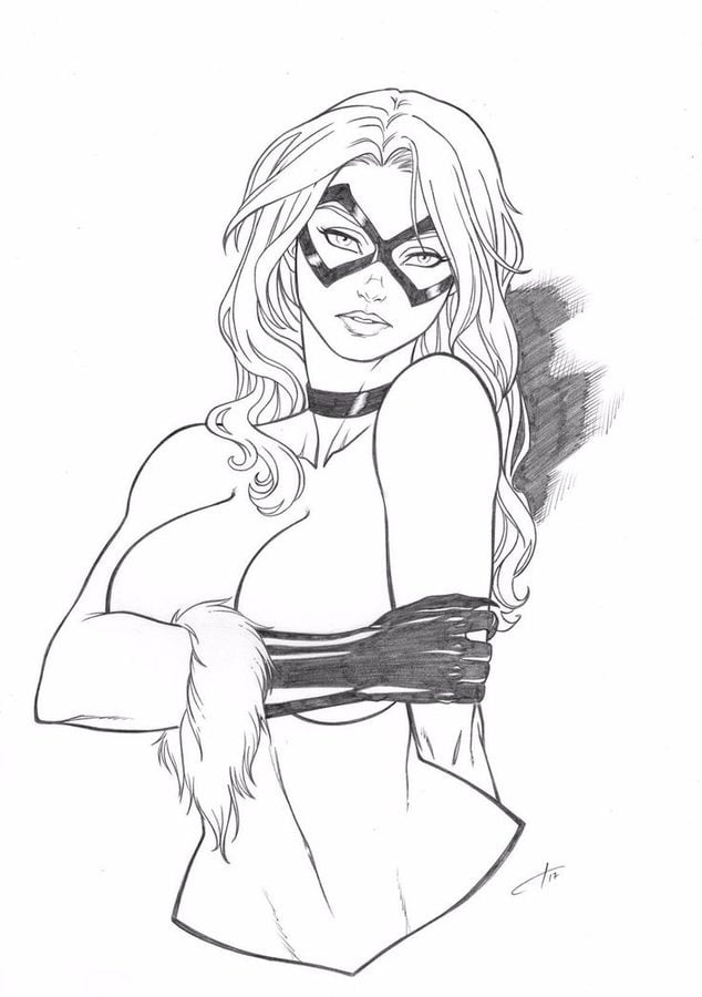 Download Black Cat Marvel Pages Coloring Pages