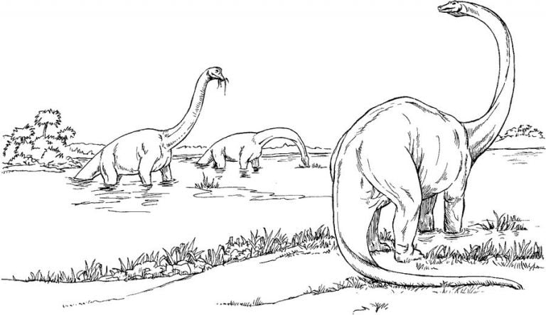 Ausmalbilder: Brachiosaurus zum ausdrucken, kostenlos, für Kinder und