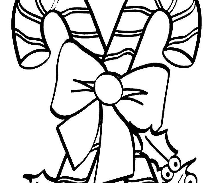 Disegni da colorare: Bastoncini di zucchero natalizi