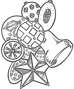 Coloring pages: Christmas Decoration, printable for kids &amp; adults, free