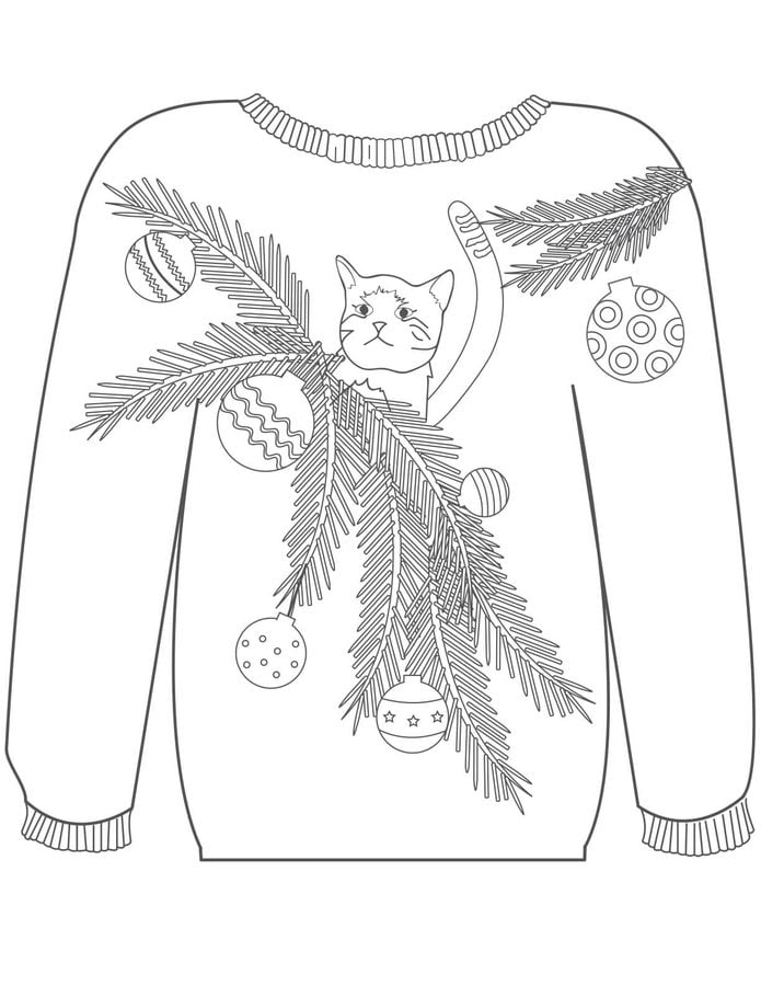 Ausmalbilder: Weihnachts Pullover