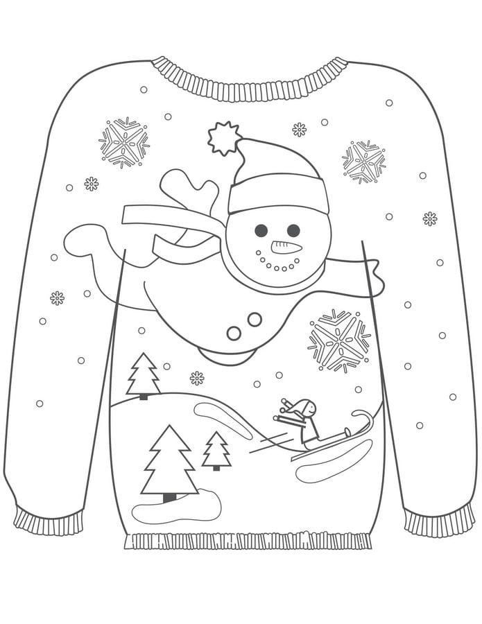 Ausmalbilder: Weihnachts Pullover