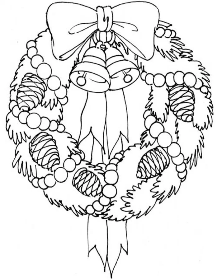 christmas wreath printable coloring pages