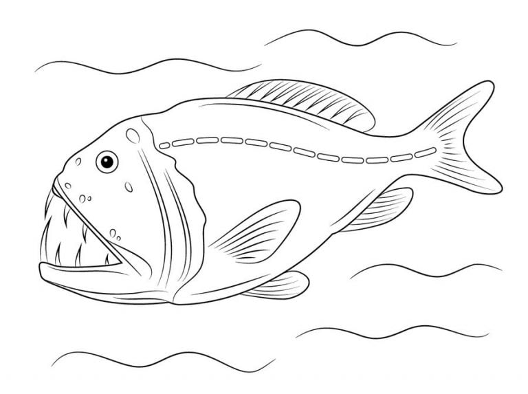  Ausmalbilder: Tiefseefische zum ausdrucken, kostenlos, für Kinder und 