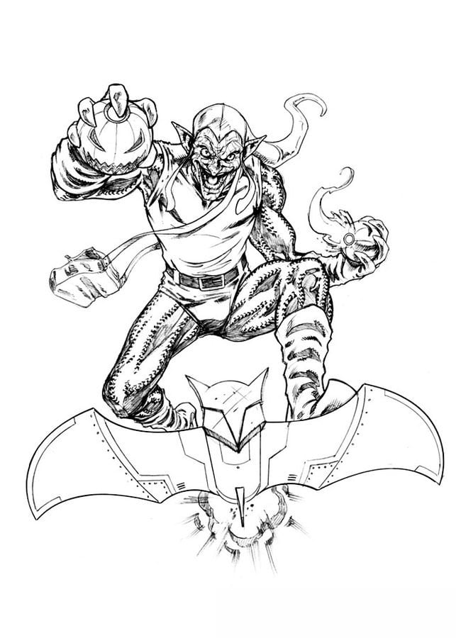 Coloring pages: Green Goblin, printable for kids & adults, free
