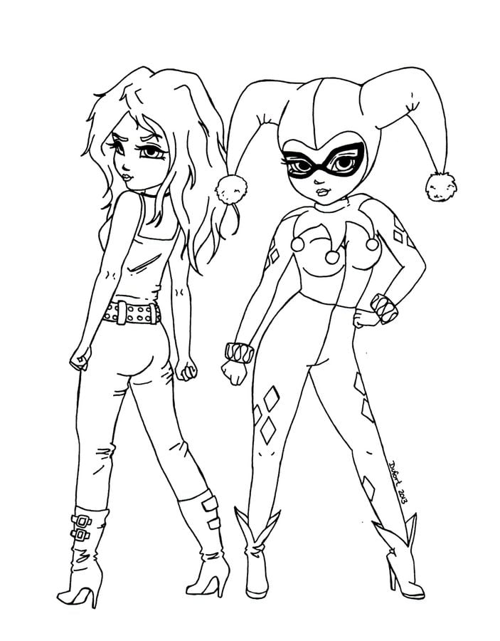 Coloring pages: Harley Quinn 5