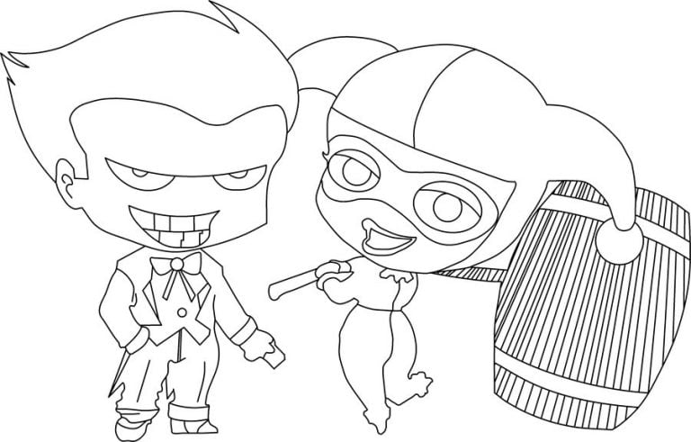 Coloriages: Harley Quinn imprimable, gratuit, pour les enfants et les