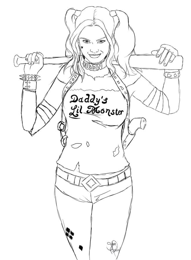 Coloriages: Harley Quinn 9