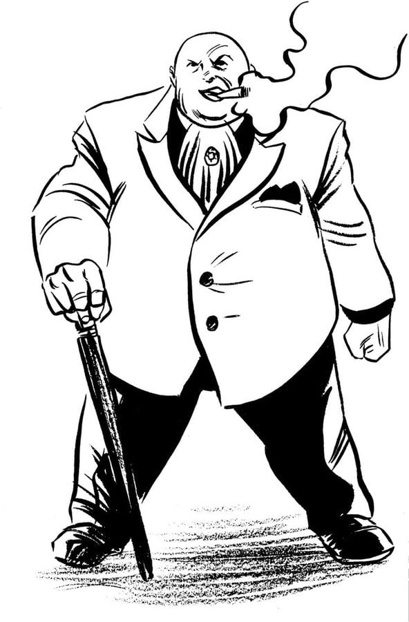 Coloring pages: Kingpin / Wilson Fisk, printable for kids & adults, free