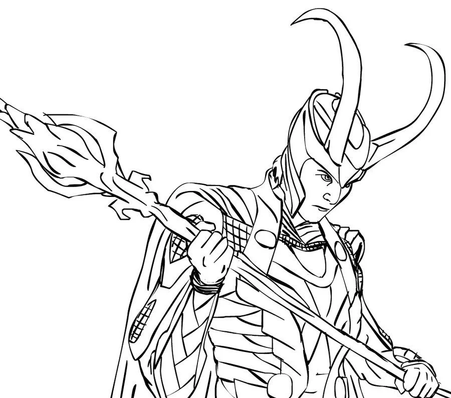 Coloring pages: Loki, printable for kids & adults, free