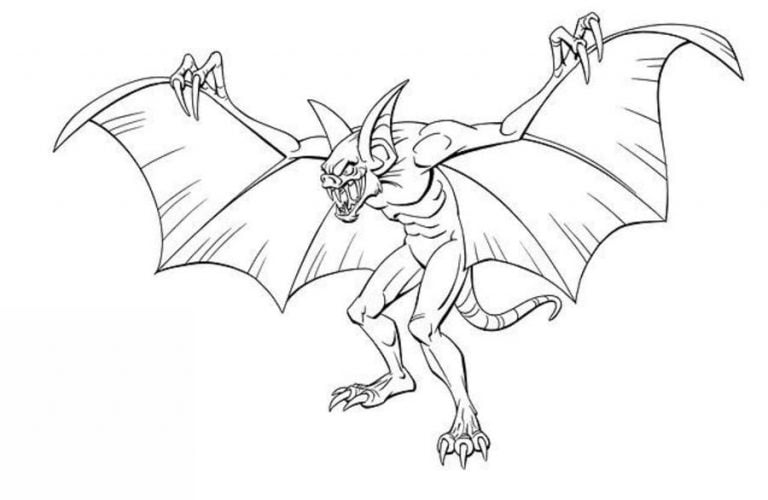 Coloring pages: Man-Bat, printable for kids & adults, free