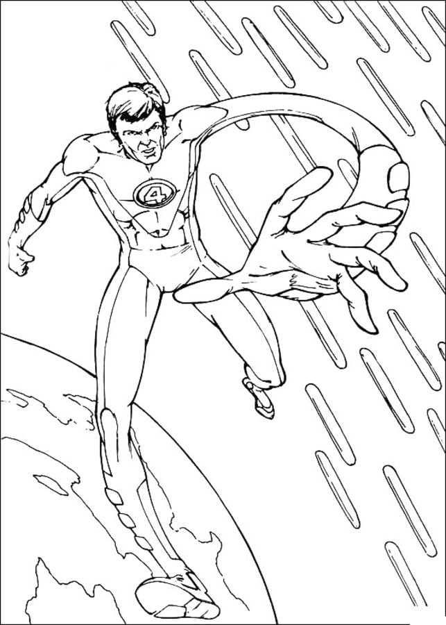 Coloring pages: Mister Fantastic, printable for kids & adults, free