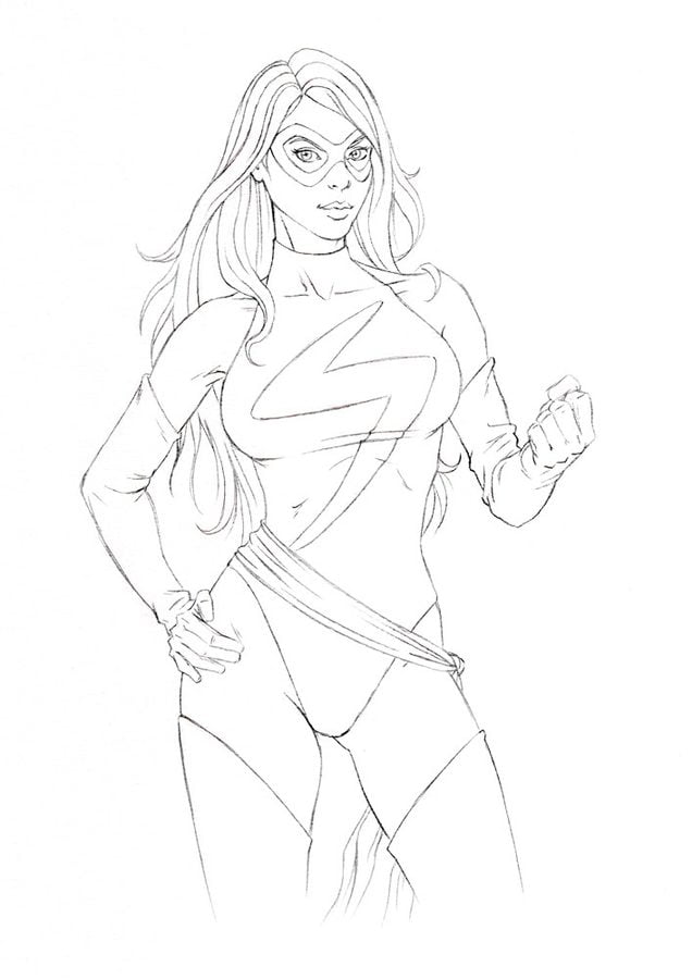 Coloriages: Miss Marvel 1