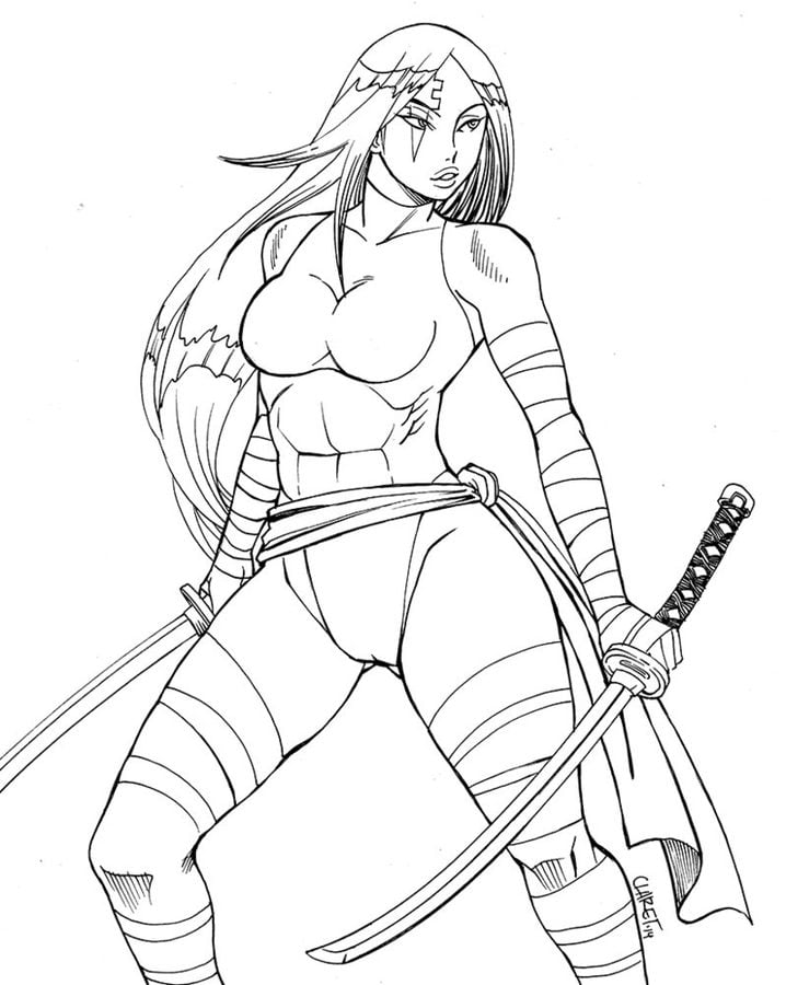 coloring pages psylocke printable for kids adults free