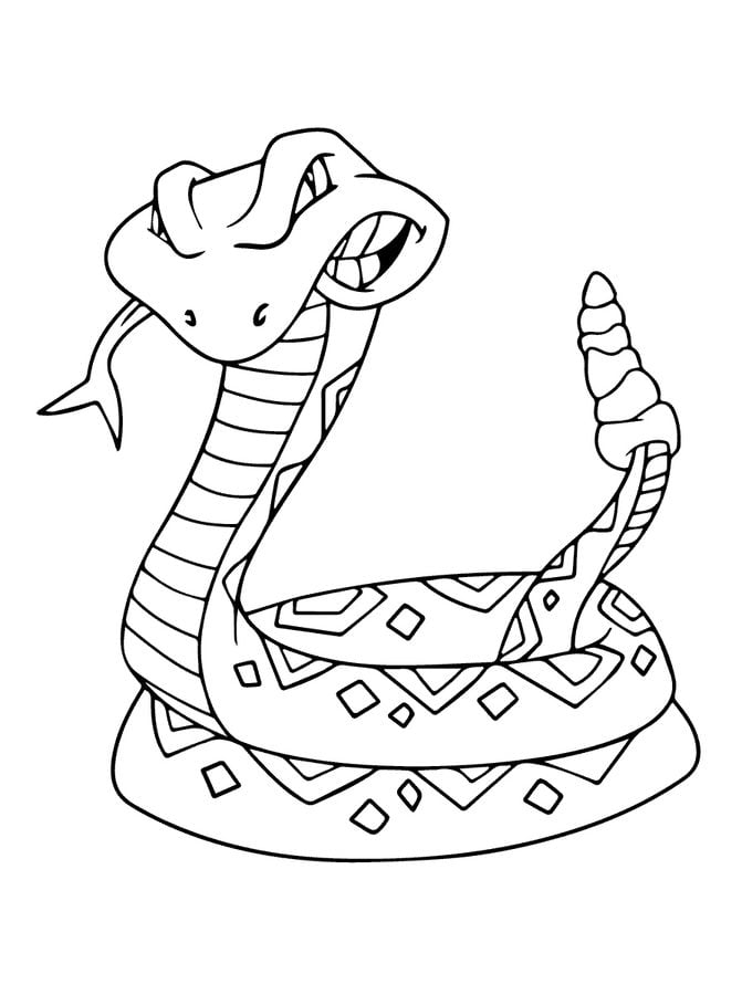 Dibujos para colorear: Serpiente de cascabel