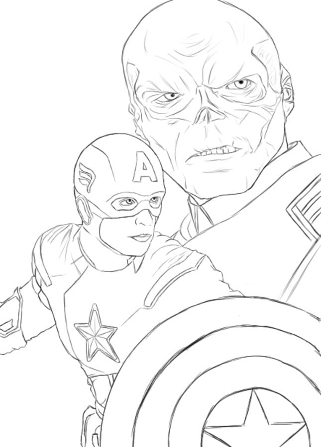 Coloring pages: Red Skull