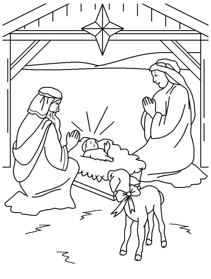 Coloring pages: Religious Christmas