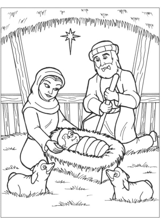 Dibujos para colorear: Navidad religiosa